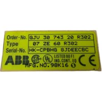 ABB 07 ZE 60 R302 Zentraleinheit GJV 30 743 20 R302