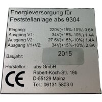 abs EV2.8 + LD1 + AL3 Energieversorgung für...