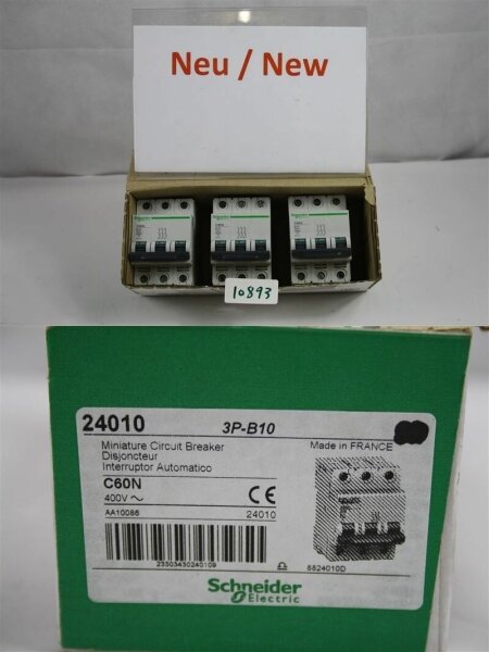 3 X st Schneider C60N  24010 Leitungsschutzschalter bis 3 pol  10A LS-SCHALTER