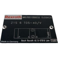Rexroth R901086058 Z1S 6 T05-40/V Rückschlagventil...