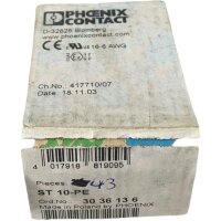 SET Inhalt 43 Stück! Phoenix Contact ST10-PE Schutzleiterreihenklemme 3036136
