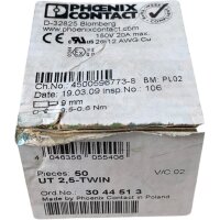 SET Inhalt 50 Stück! Phoenix Contact UT 2,5 TWIN Durchgangsreihenklemme 3044513