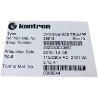 kontron CP3-SVE-M75-TRUMPF Netzteil 29613 Rev 10