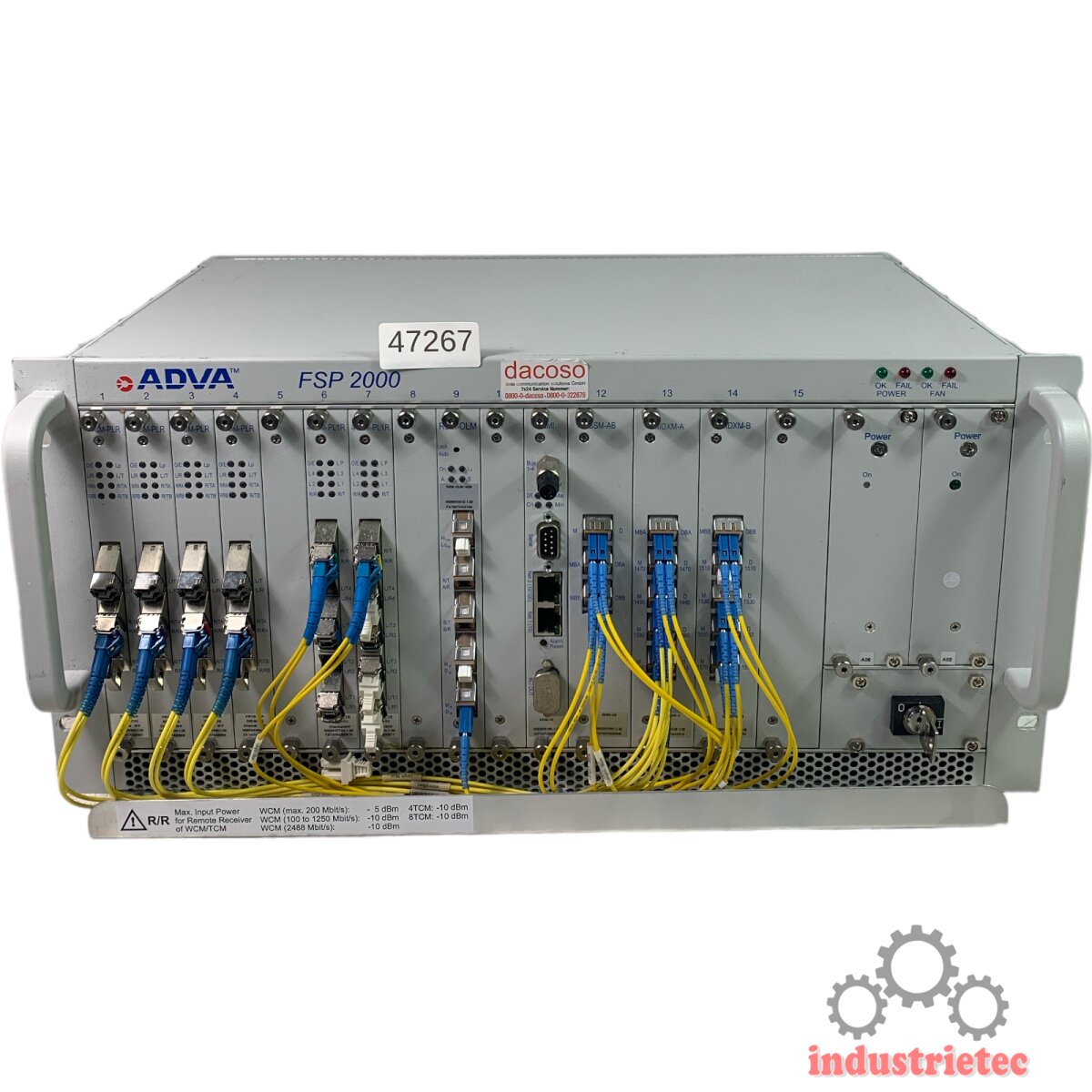 ADVA FSP 2000 optische Multiplexing-Plattform SHAC-5HU - Industrie Er