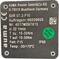 Auma SAR 007.2-F10 Stellantrieb VD0R063-2-0.06