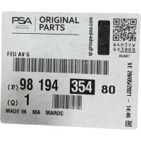 Original PSA GROUP 9819435480 Tagfahrleuchte