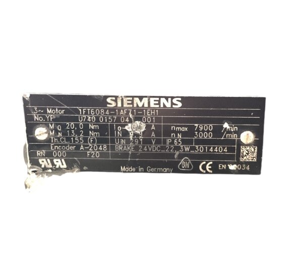 Siemens 1FT6084-1AF71-1EH1 Servomotor
