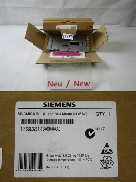 Siemens 6SL3261-1BA00-0AA0 Adapter für Montage auf DIN-Hutschiene