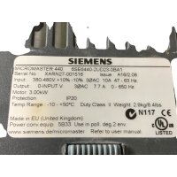 Siemens MICROMASTER 440 Frequenzumrichter 6SE6440-2UD23-0BA1