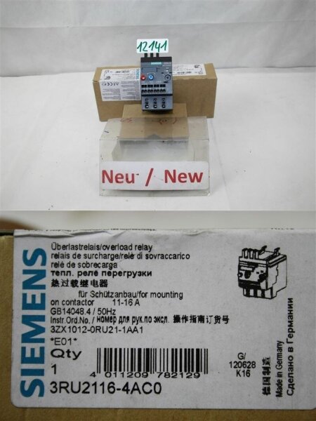 Siemens 3RU2116-4AC0 Overload Relay 11-16 a Overload Relay
