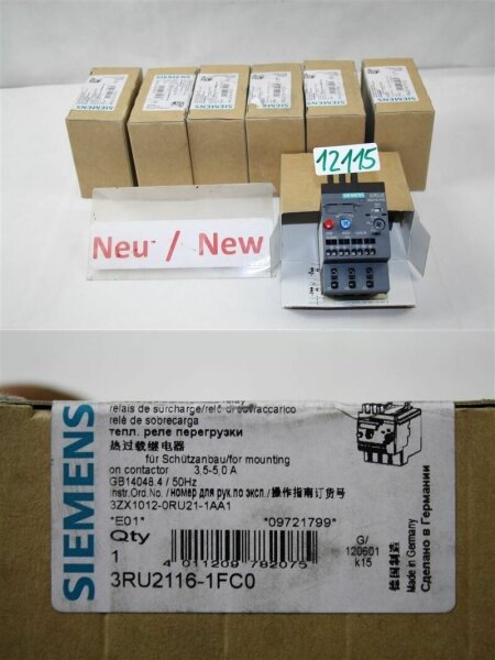 Siemens 3RU2116-1FC0 overload relay  3,5-5,0  A  UEBERLASTRELAIS