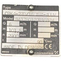 GRUNDFOS CRK4-220/16 AWA-AUUV Eintauchpumpe Pumpe
