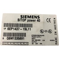 Siemens SITOP power40 6EP1437-1SL11 Power Supply