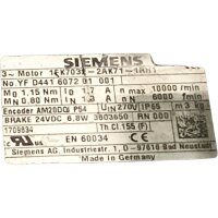 Siemens 1FK7032-2AK71-1RH1 Servomotor
