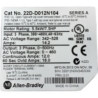 Allen Bradley 22-RF018-CS 22D-D012N104 Frequenzumrichter 5,5KW