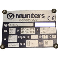 Munters ACE72T Gear Motor