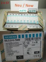 6 X Siemens C 10 , 5SJ3510-7WM Leitungsschutzschalter,...