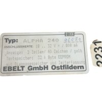 Ebelt Alpha240 Bedienfeld