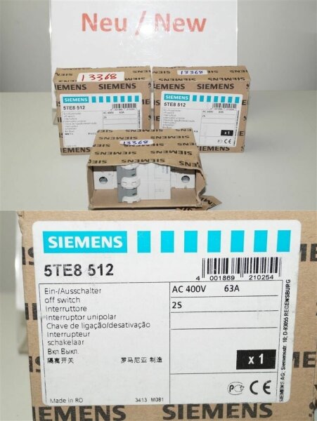 siemenms 5TE8512  EIN AUSSCHALTER  63A off switch interruttore