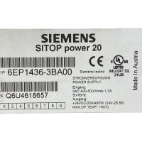 Siemens 6EP1436-3BA00 Sitop Power 20