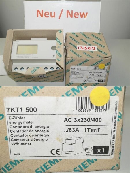 siemens 7KT1500 E-Zähler energy meter LCD-Display Direktanschluss 63A Wirkenergi