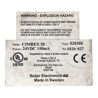 Beijer Electronics Cimrex 20 02830E 24VDC 150mA