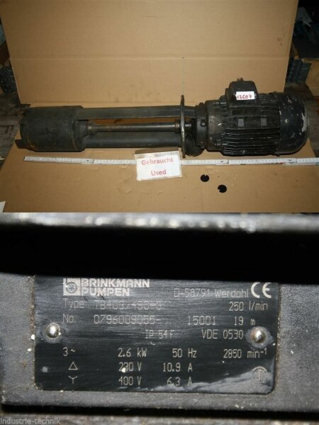 BRINKMANN TB403/490-G 250 L/min Kühlmittelpumpe Eintauchpumpe
