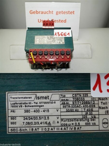 ISMET CSTN 325 TRANSFORMATOR CSTN325 traffo