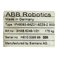 ABB Robotics 1FK6083-6AZ21-9ZZ9-Z S03 Servomotor