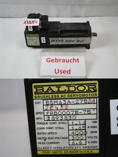 Baldor BSM63A-275BA  SERVOMOTOR servo motor