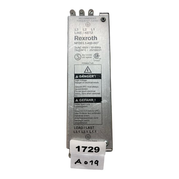 Rexroth NFD03.1-480-007 POWER LINE FILTER