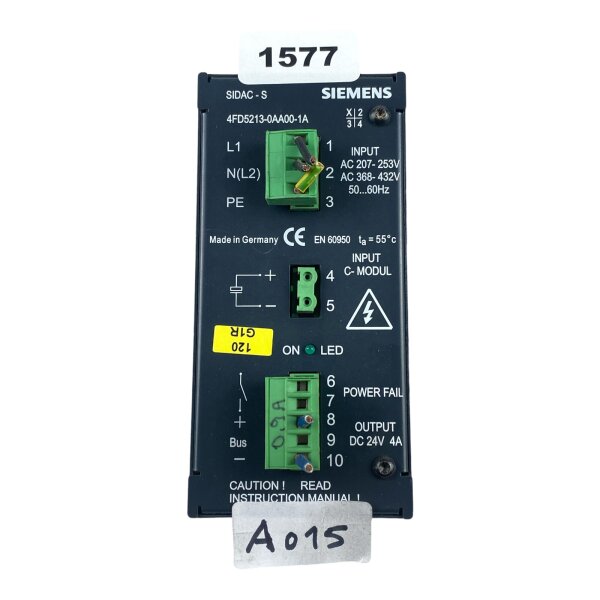 SIEMENS SIDAC-S 4FD5213-0AA00-1A Power Supply