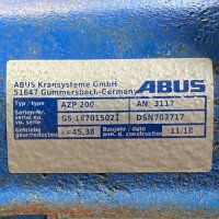 ABUS Kransystem AZP 200280 AN 12882 + AZP 200 AN3117 Getriebemotor
