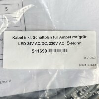Anschlusskabel 1m für Ampel rot/grün LED 24V...