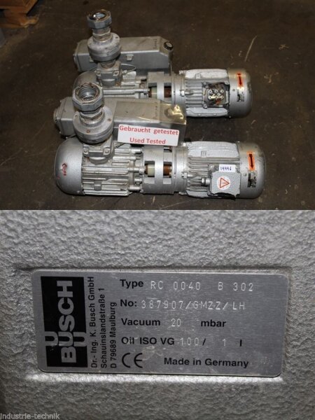 OHNE DECKEL !Busch RC 0040 B 302 Vakuumpumpe Drehschieber Drehschieber Vacuum pump
