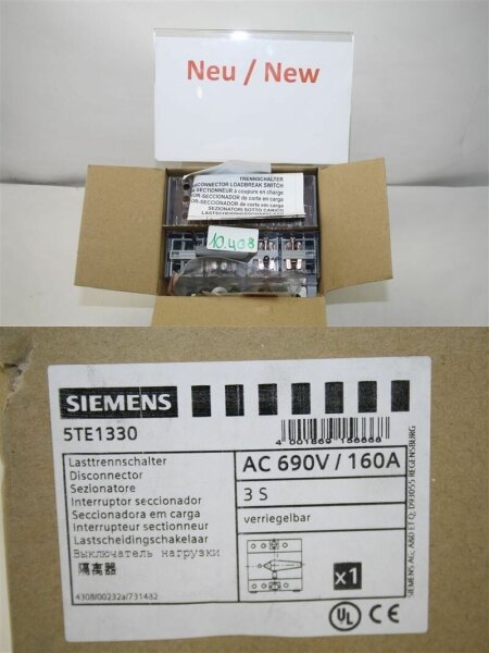 siemens 5TE1330 lasttrennschalter AC 690V  160A disconnector