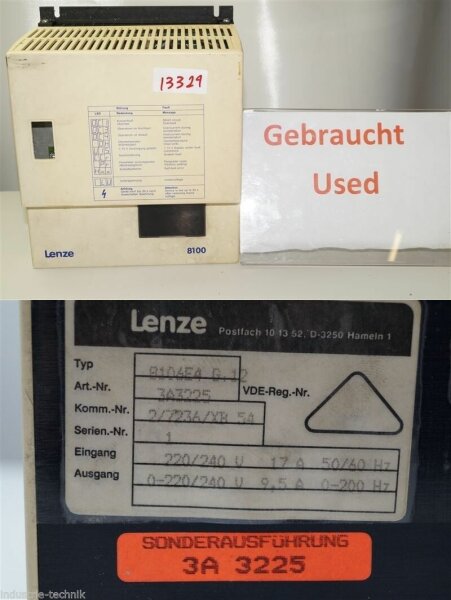 Lenze 8100   8106E4-G.12  inverter Frequenzumrichter  3A3225