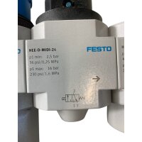 Festo PEV-1/4-B-OD Wartungseinheit 175250 FRM-D-MIDI + HEL-D-MIDI + HEE-D-MIDI-24 + LFR-D-MIDI + HE-D-MIDI