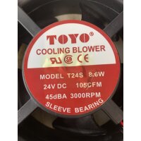 TOYO T24S 8.6W Lüfter 24V DC 105CFM 45dBA 3000 RPM