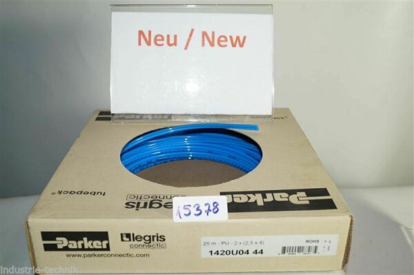 Parker 1420U0444 25m-PU-2x(2,5x4) Rohrleitung Luftschlauch Pneumatik blau