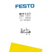 Festo MCH-3-1/2 Magnetventil 9981 + MSG-24DC 3599