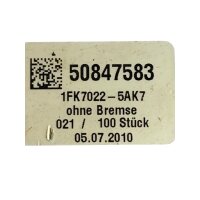 Siemens 1FK7022-5AK71-1SG0 Servomotor