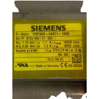 Siemens 1FK7032-5AK71-1SG0  3-Phasen Synchron-Servomotor...