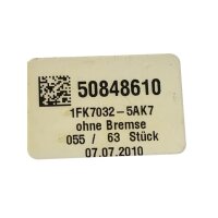 Siemens 1FK7032-5AK71-1SG0  3-Phasen Synchron-Servomotor 6000 rpm