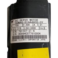 Yaskawa SGMAH-01AAA6CD-OY AC Servo Motor 100 W 3000 rpm