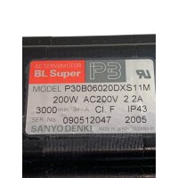 Sanyo Denki P30B06020DXS11M AC Servomotor 200 W 3000 rpm