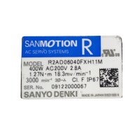 Sanyo Denki R2AD06040FXH11M AC Servo Motor 400W 3000 rpm