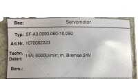 Bosch 6000 rpm Servomotor SF-A3.0093.060-10.050 6000 rpm