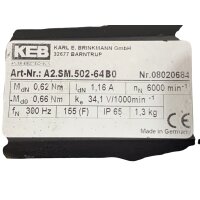 KEB Servomotor mit Getriebe A2.SM.502-64B0 6000 rpm