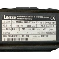 Lenze MDSKSRS071-33 Servomotor 00400431 mit Getriebe GST07-1Y VBR 071 3600 rpm